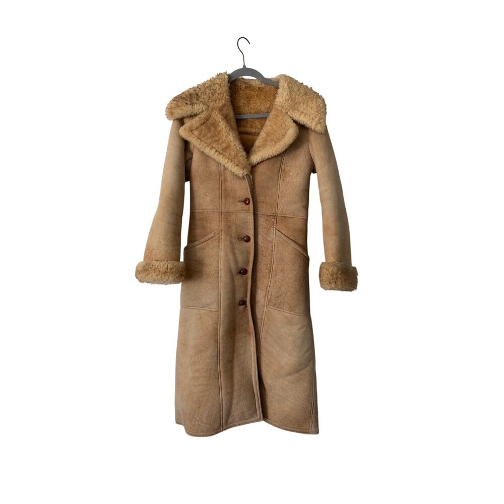 Vintage Ardney suede lamb long shearling jacket